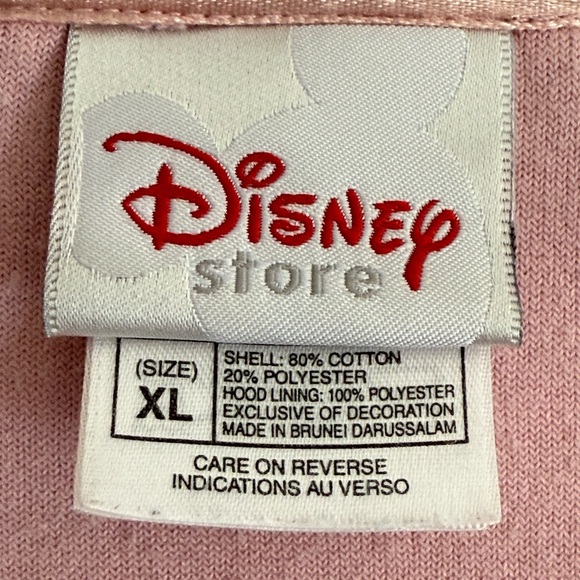 Disney Store Mickey & Minnie Mouse terrycoth pink jacket with hood Embroidery - Picture 2 of 12